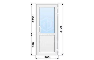 Пластиковая входная одностворчатая дверь со стеклом 900x2100